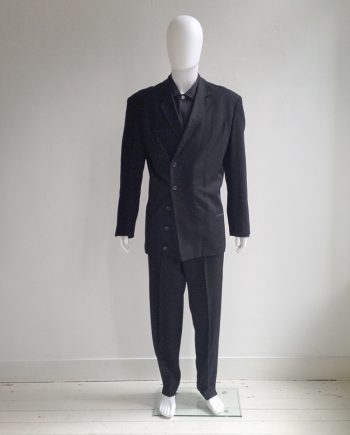 Yohji Yamamoto pour Homme black asymmetric blazer — 80s