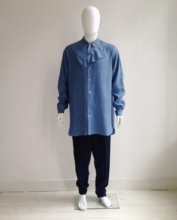 archive Yohji Yamamoto pour Homme blue handkerchief shirt — 80s