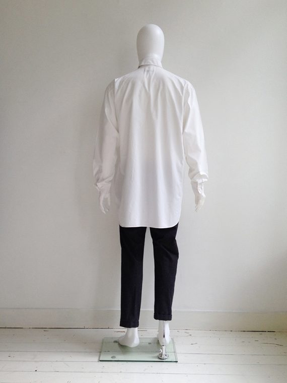Gothic Yohji Yamamoto white shirt with double collar | shop at vaniitas.com