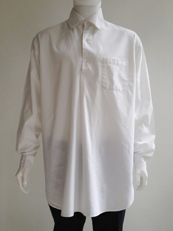 Gothic Yohji Yamamoto white shirt with double collar top1