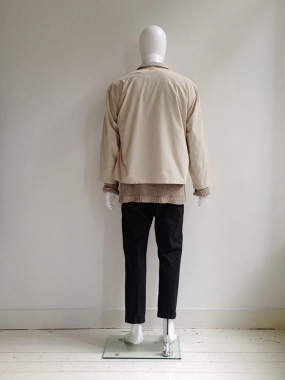 Yohji Yamamoto pour homme beige mens jacket with dropped shoulders – 80s archive -model3