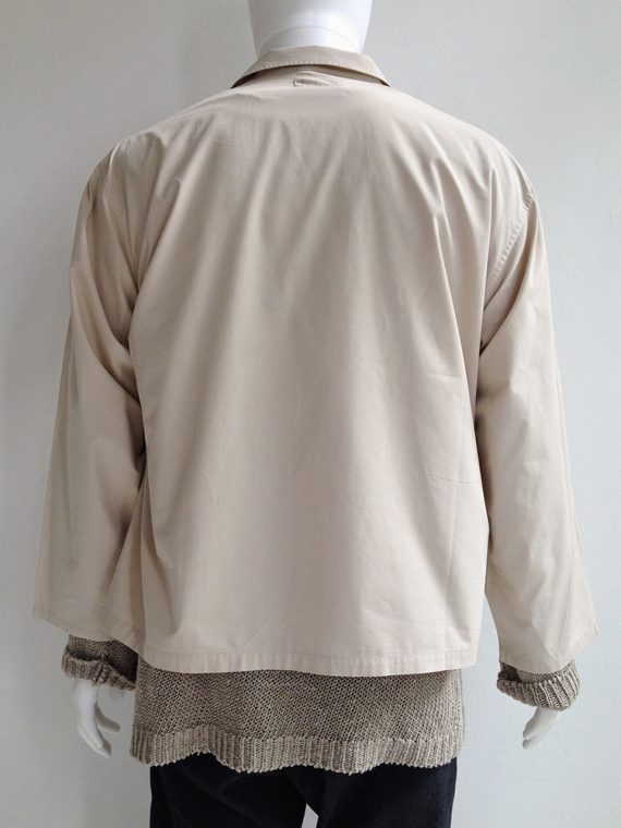 Yohji Yamamoto pour homme beige mens jacket with dropped shoulders – 80s archive -top3