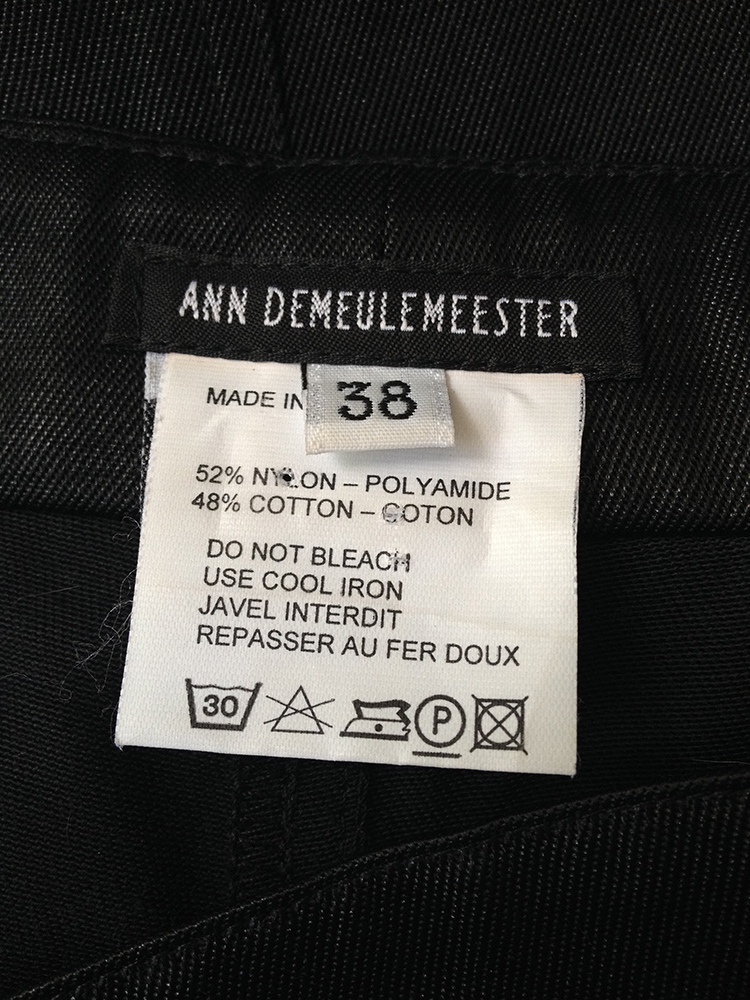 Ann Demeulemeester black press button mini skirt — spring 2001 - V A N ...