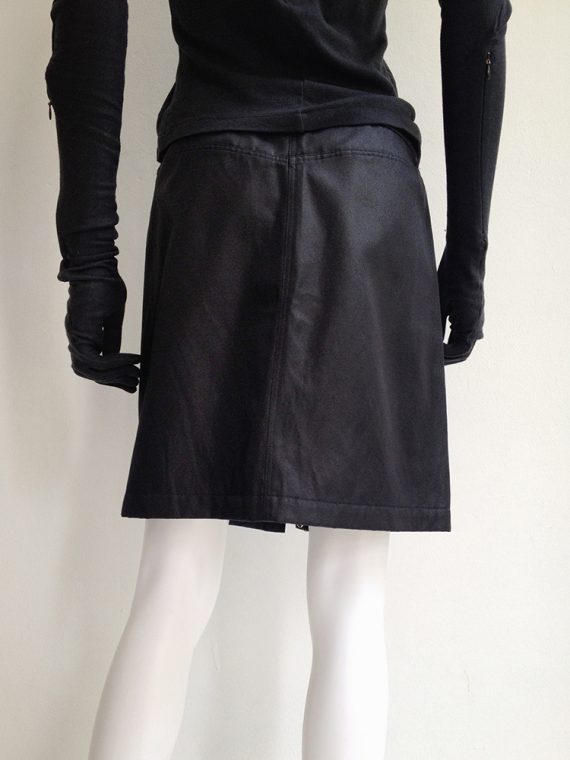Ann Demeulemeester black mini skirt with press buttons bottom2