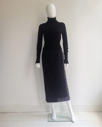 Comme des Garçons black and tartan deconstructed skirt — 1997