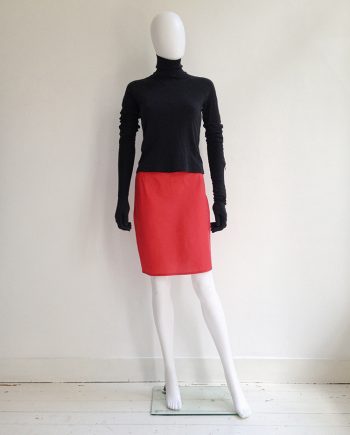 Helmut Lang red mini skirt