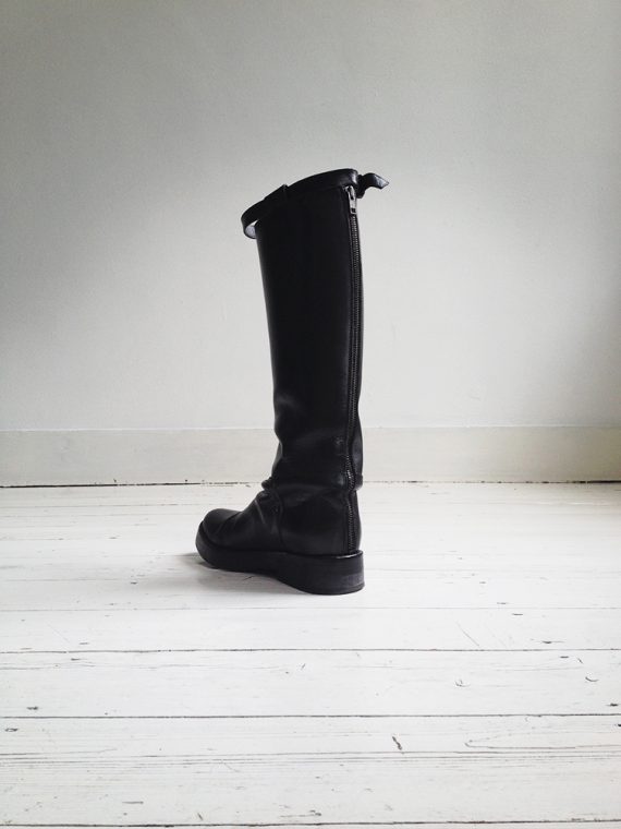 ann demeulemeester black leather vitello lucido tall riding boots – fall 2013 – 4161 copy