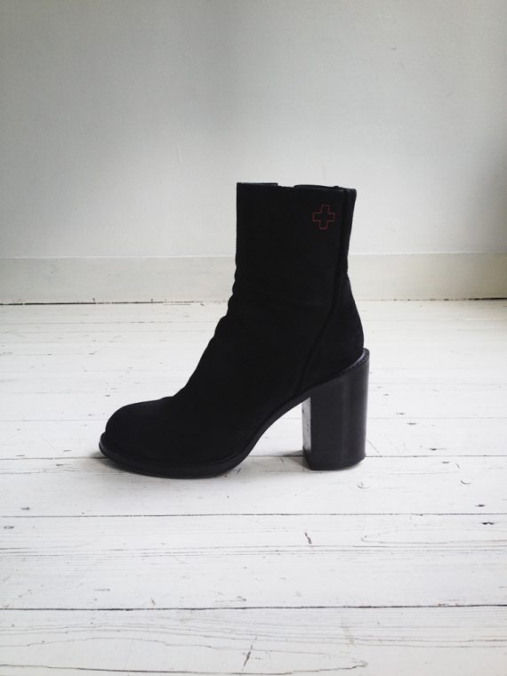 A.F. Vandevorst black suede heeled ankle boots (38) | shop at vaniitas.com