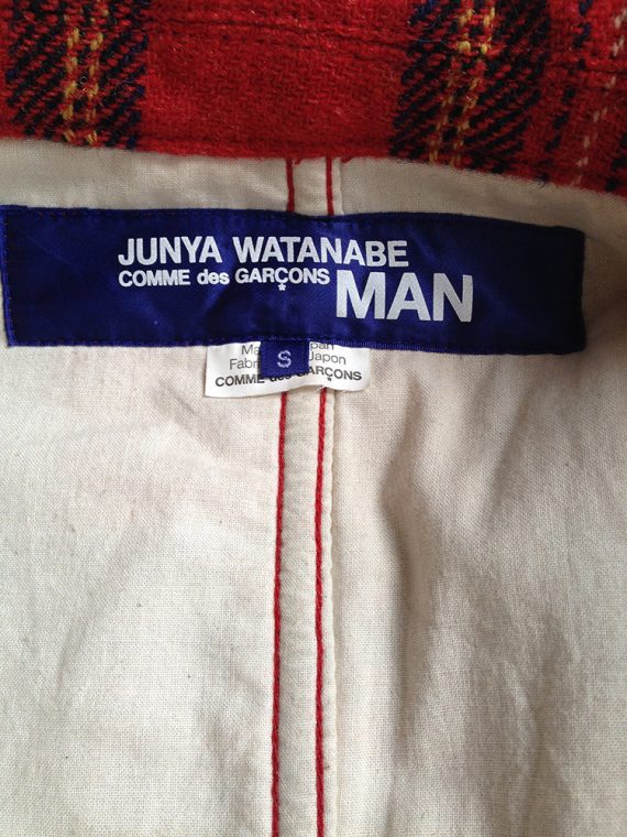Junya Watanabe man red tartan wool blazer fall 2003 5179