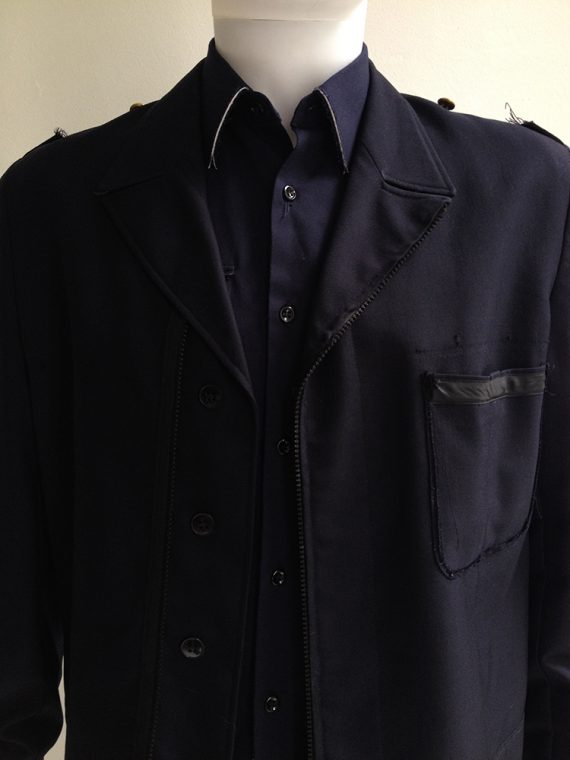 Maison Martin Margiela artisanal dark blue military jacket 2004 0889