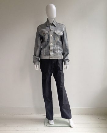 Maison Martin Margiela artisanal silver painted jeans jacket — spring 1999