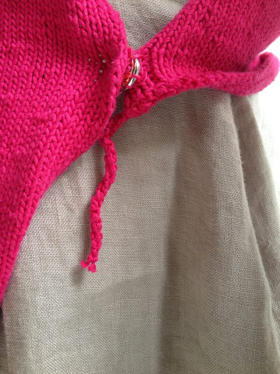 Maison Martin Margiela hot pink knit jumper with loose threads by miss deanna fall 1999 0754
