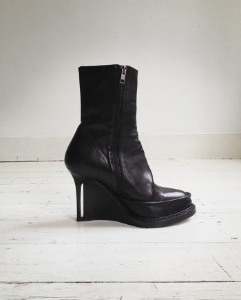 Ann Demeulemeester black slit wedge boots (39.5) — fall 2010