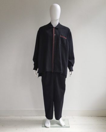 Yohji Yamamoto pour Homme black jacket with brown stripe — 80s