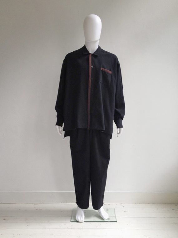 Yohji Yamamoto pour Homme black jacket with brown stripe  — 80s | shop at vaniitas.com