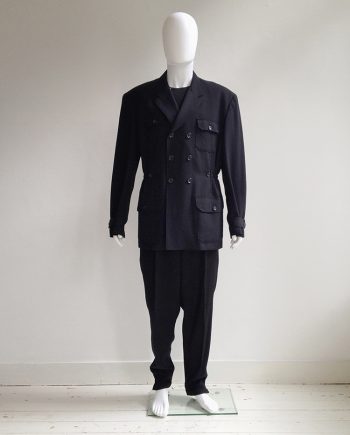 Yohji Yamamoto pour Homme black pocket coat — 80s