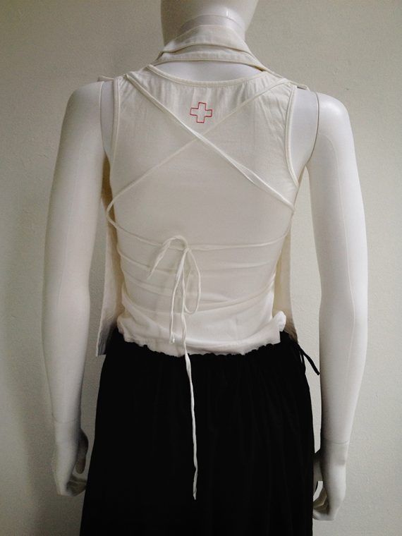 Ann Demeulemeester white laced back waistcoat 3107