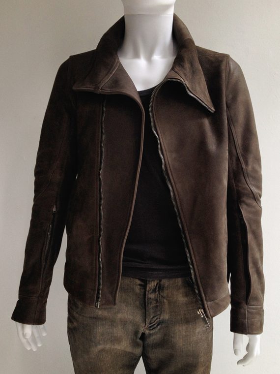 Rick Owens brown Bauhaus leather jacket 2404