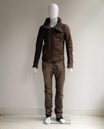 Rick Owens brown Bauhaus leather jacket