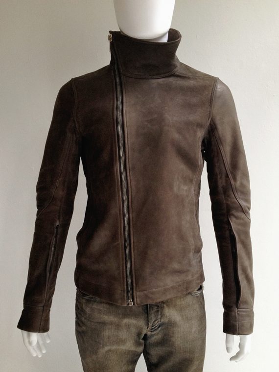Rick Owens brown Bauhaus leather jacket 2462
