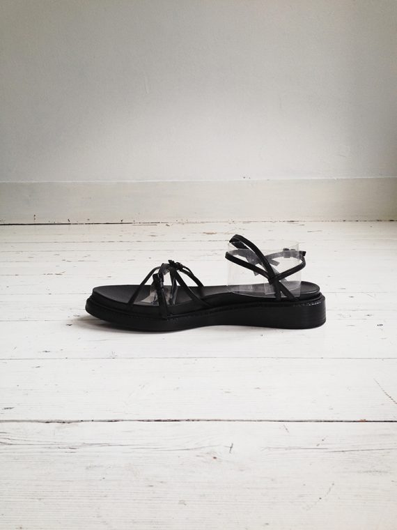 Ann Demeulemeester black flatform multi-strap sandals (40)