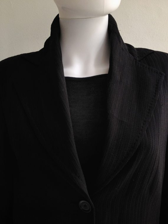 Ann Demeulemeester black high collar blazer — 90s