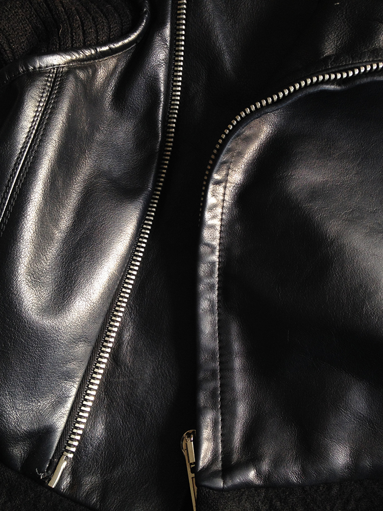 Rick Owens GLEAM black leather jacket with winged neck — fall 2010 - V ...