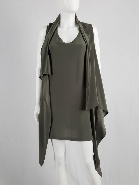 vaniitas vintage Ann Demeulemeester green draped shawl dress 152850(0)