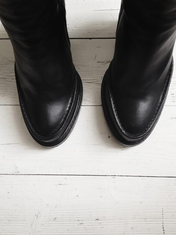 Ann Demeulemeester black slit wedge boots — fall 2010
