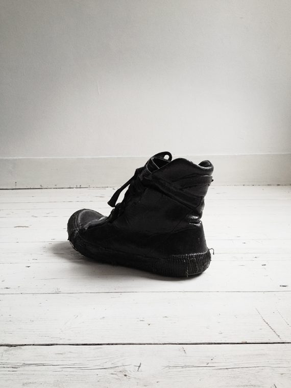 Boris Bidjan Saberi black vinyl coated sneakers
