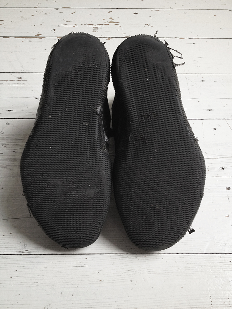 Boris Bidjan Saberi black vinyl coated sneakers - V A N II T A S