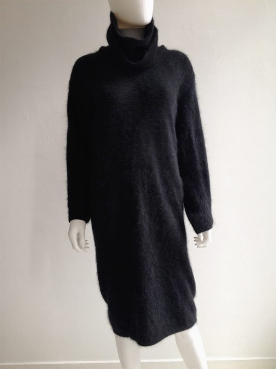 Issey Miyake black double collar dress — 80s - V A N II T A S