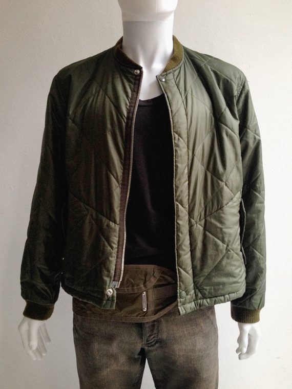 Helmut Lang khaki green bomber jacket