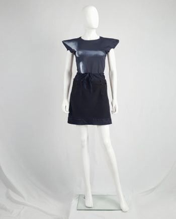 Maison Martin Margiela artisanal black and blue mini skirt