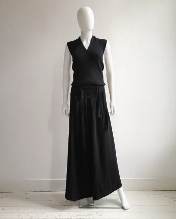 Ann Demeulemeester black front strapped trousers