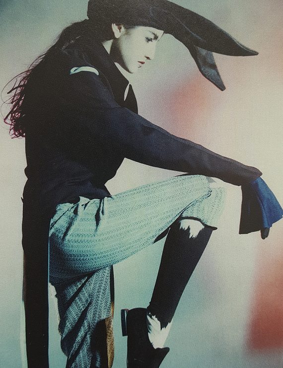 Ann Demeulemeester dark blue regency coat 1989
