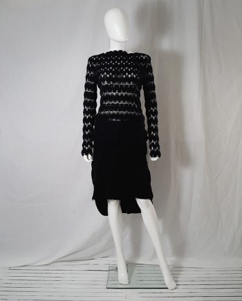Dries Van Noten black curved knit jumper