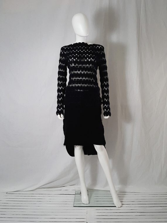 Dries Van Noten black curved knit jumper 131521