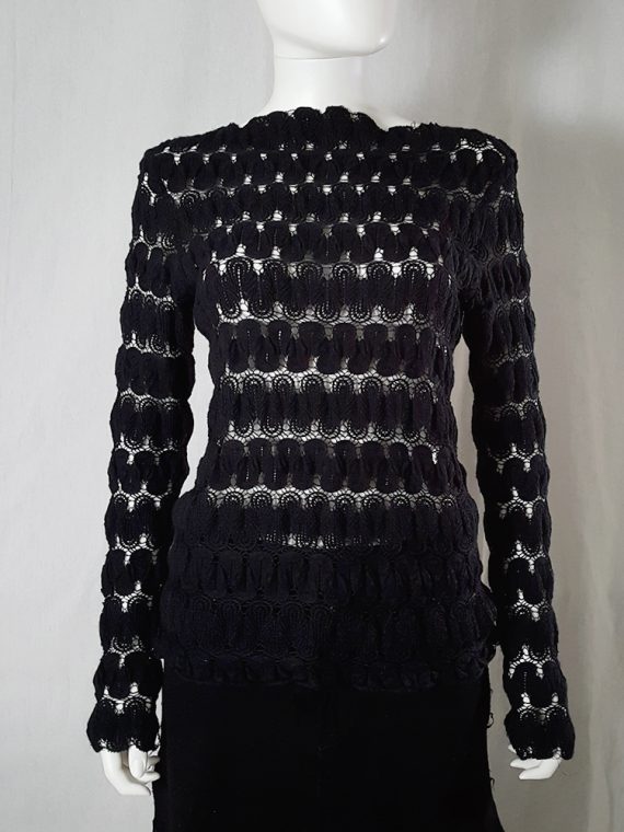Dries Van Noten black curved knit jumper 131538