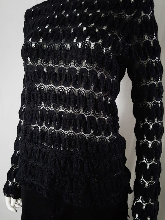 Dries Van Noten black curved knit jumper 131557