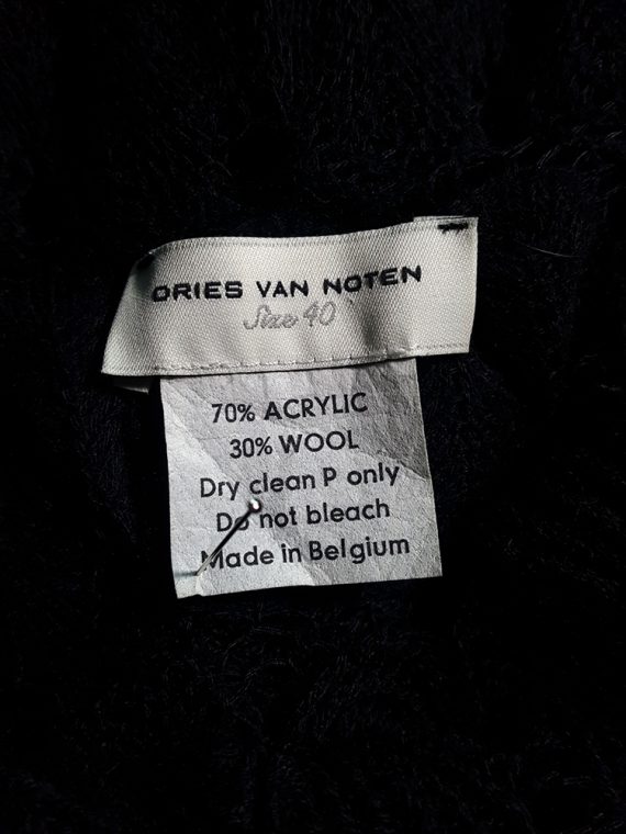 Dries Van Noten black curved knit jumper 200259