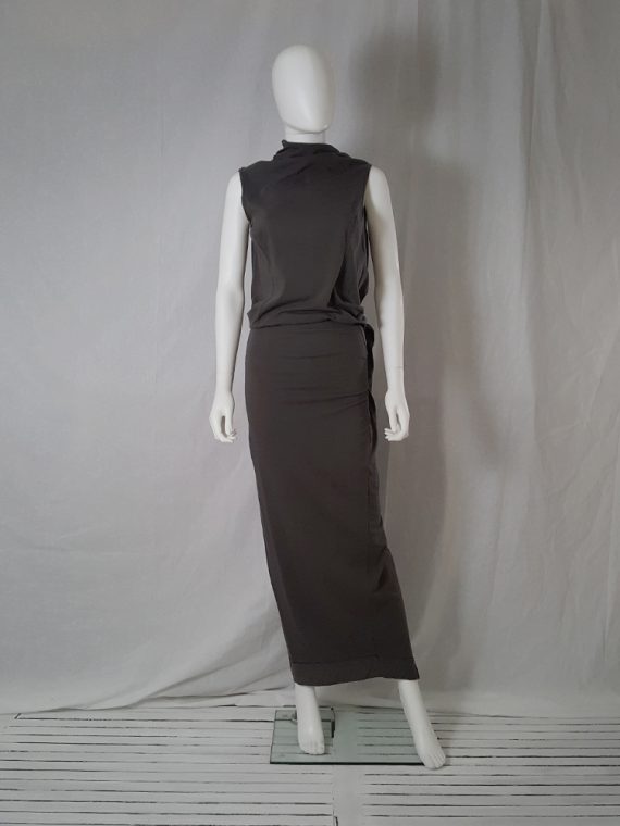 Rick Owens DRKSHDW brown maxi dress with open back _123520