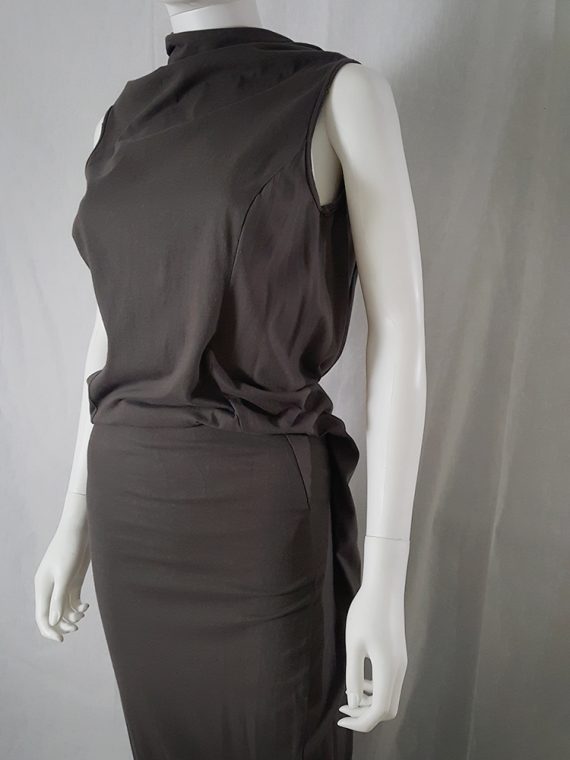 Rick Owens DRKSHDW brown maxi dress with open back _123620