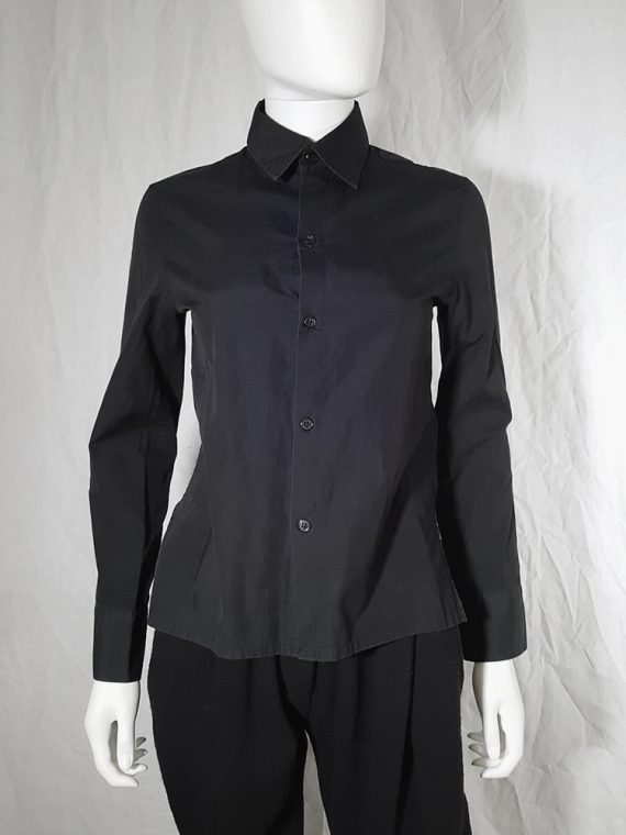 Yohji Yamamoto black open back shirt_172732