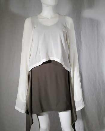 vintage Ann Demeulemeester white silk blouse with back fringes