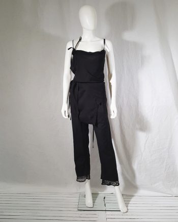 Ann Demeulemeester black top with white shoulder panel — spring 2011