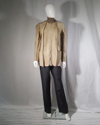 Maison Martin Margiela beige leather flat jacket — spring 1998