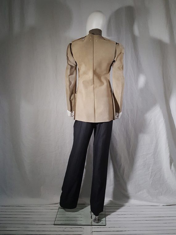 vintage Maison Martin Margiela beige leather flat jacket spring 1998 185948