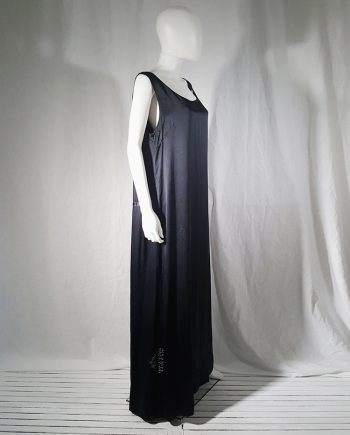 Maison Martin Margiela dark blue dress with exposed stitching — spring 2002