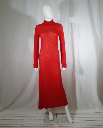 Ann Demeulemeester red knit maxi dress — fall 1996